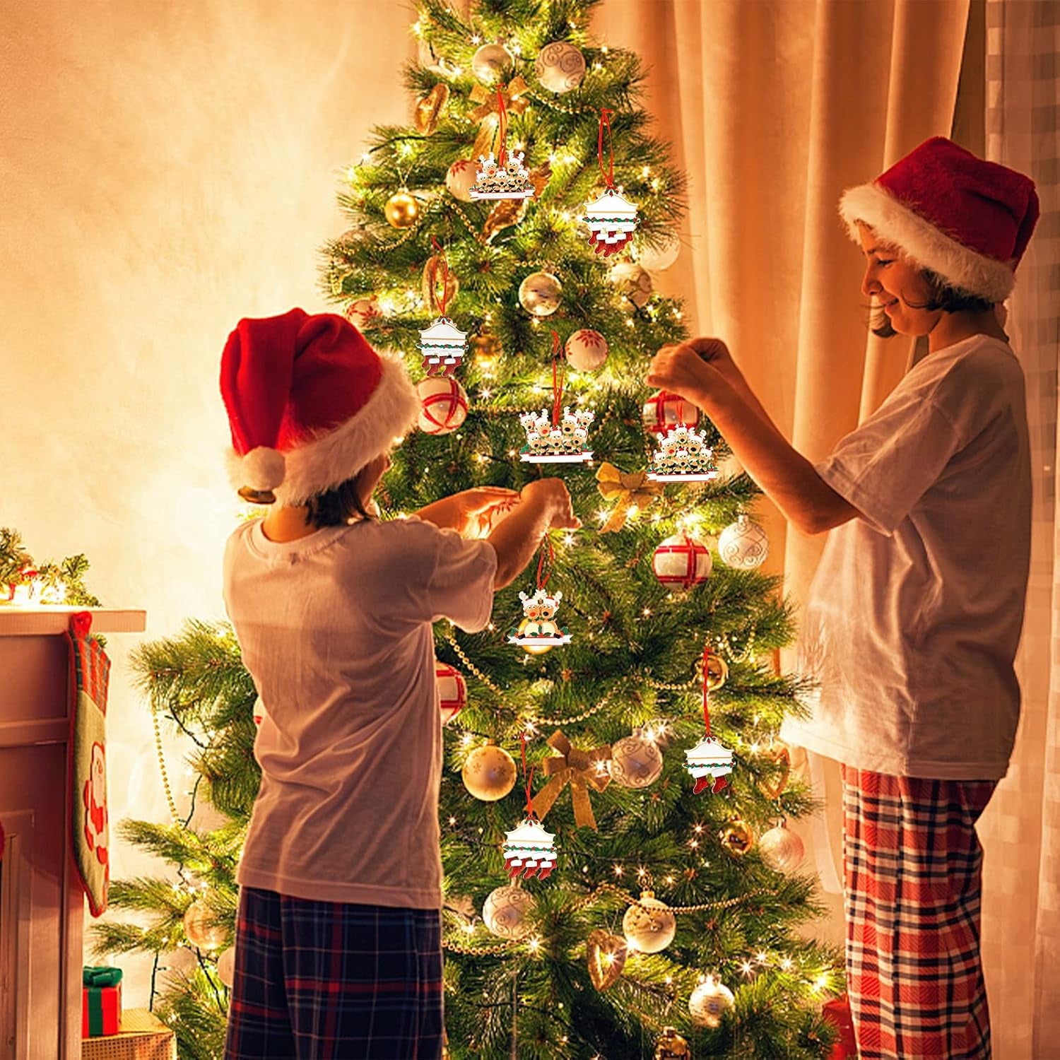 Christmas Ornament Quarantine 2021 Pandemic Christmas Ornaments Stockings & Ornament Reindeer 2 Pcs of Hanging Decorations