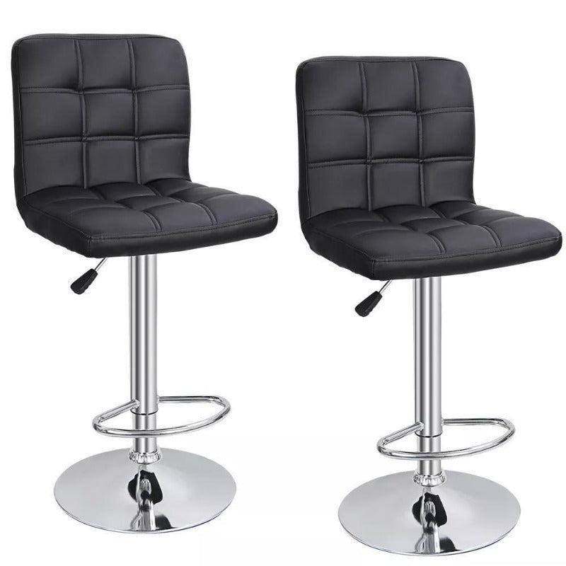 4 Pack Adjustable Bar Stools PU Leather Modern Dinning Chair with Back Indoor