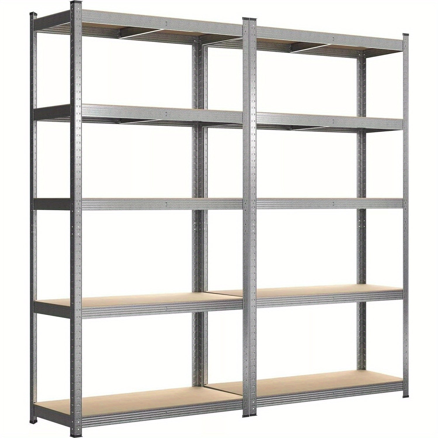2pcs 5-Tier Steel Garage Shelving Unit - Heavy-Duty Storage Organizer 150x75x30cm