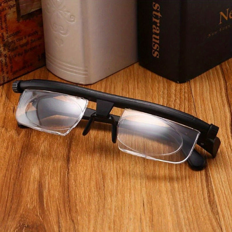 Adjustable Focus Reading & Distance Vision Eyeglasses – Dial-Control Variable Power Glasses for Men & Women