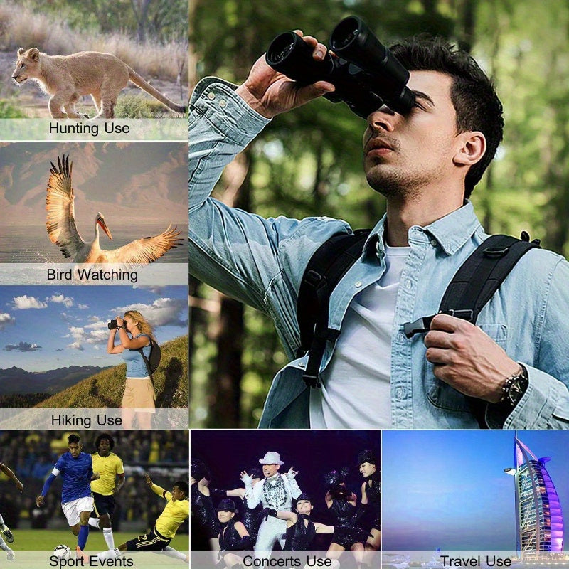 180x100 Travel Binoculars Zoom Low Night Vision Hunting Telescope Outdoor Case