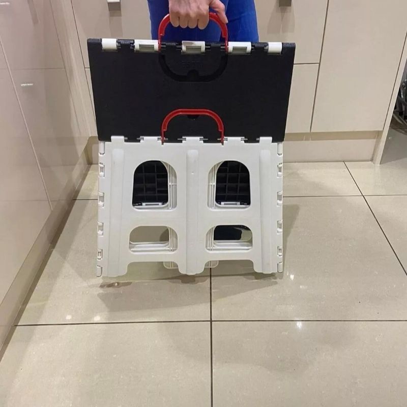 Folding Step Stool Non-Slip Two Step Fold Away Collapsible Ladder