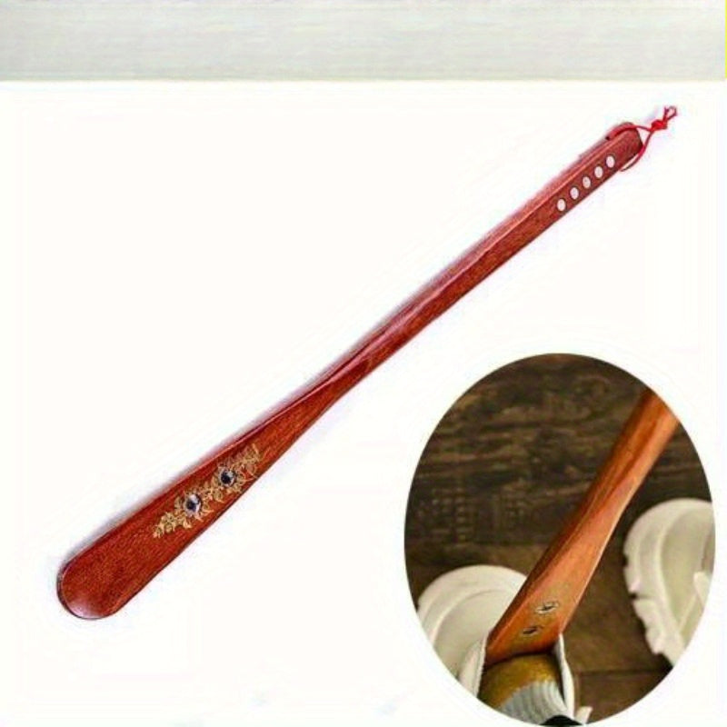 21.5" Extra Long Handled Wooden Shoehorn – Sturdy Hardwood Shoe Horn Aid Stick