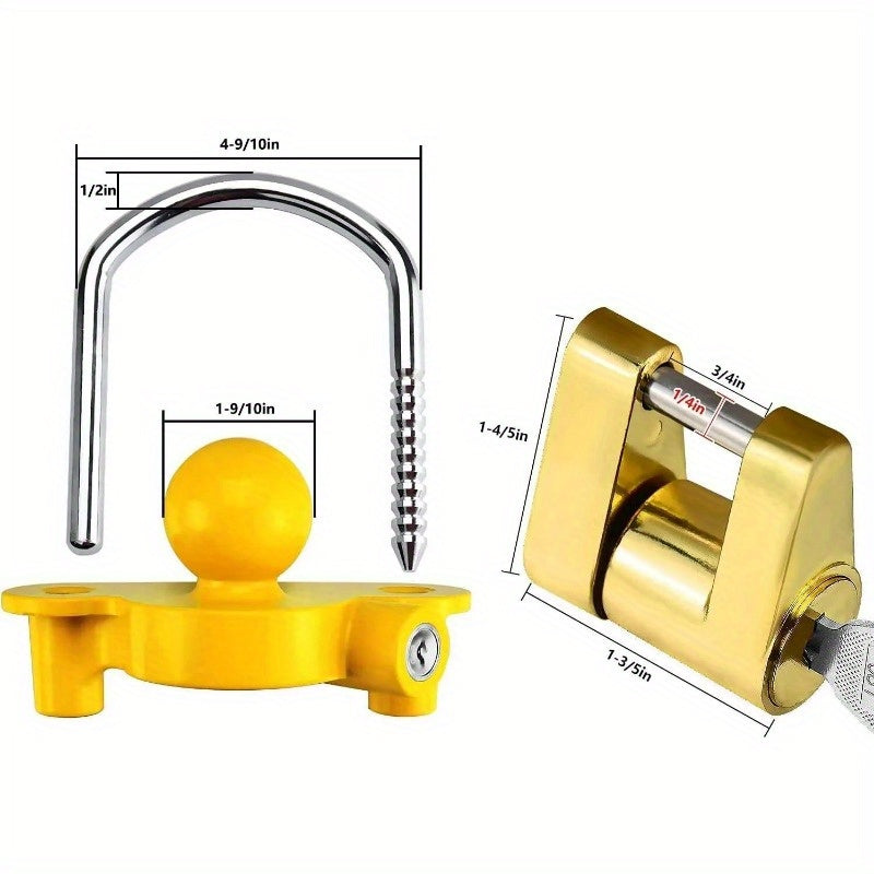 Trailer Hitch Security Lock Set Share the Same 2 Keys