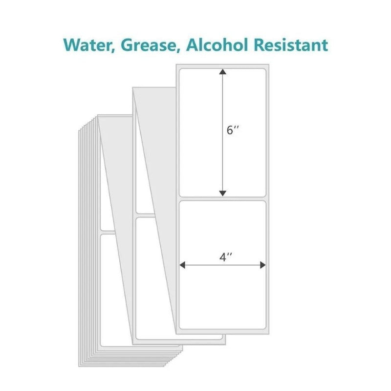 4000 Fanfold 4" x 6" Direct Thermal Labels. Shipping / Barcode Labels Zebra UPS