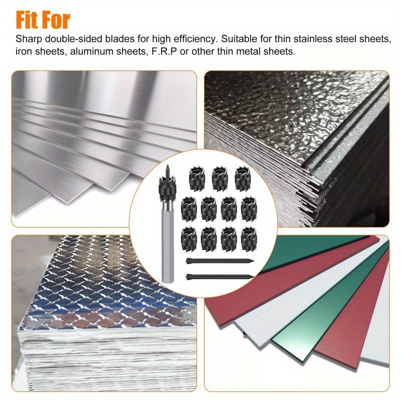 14Pcs 3/8" Double Sided Spot Weld Cutter Remover Drill Bit Welder Cut Rotary Kit Tools & Workshop Equipment High-Speed Steel