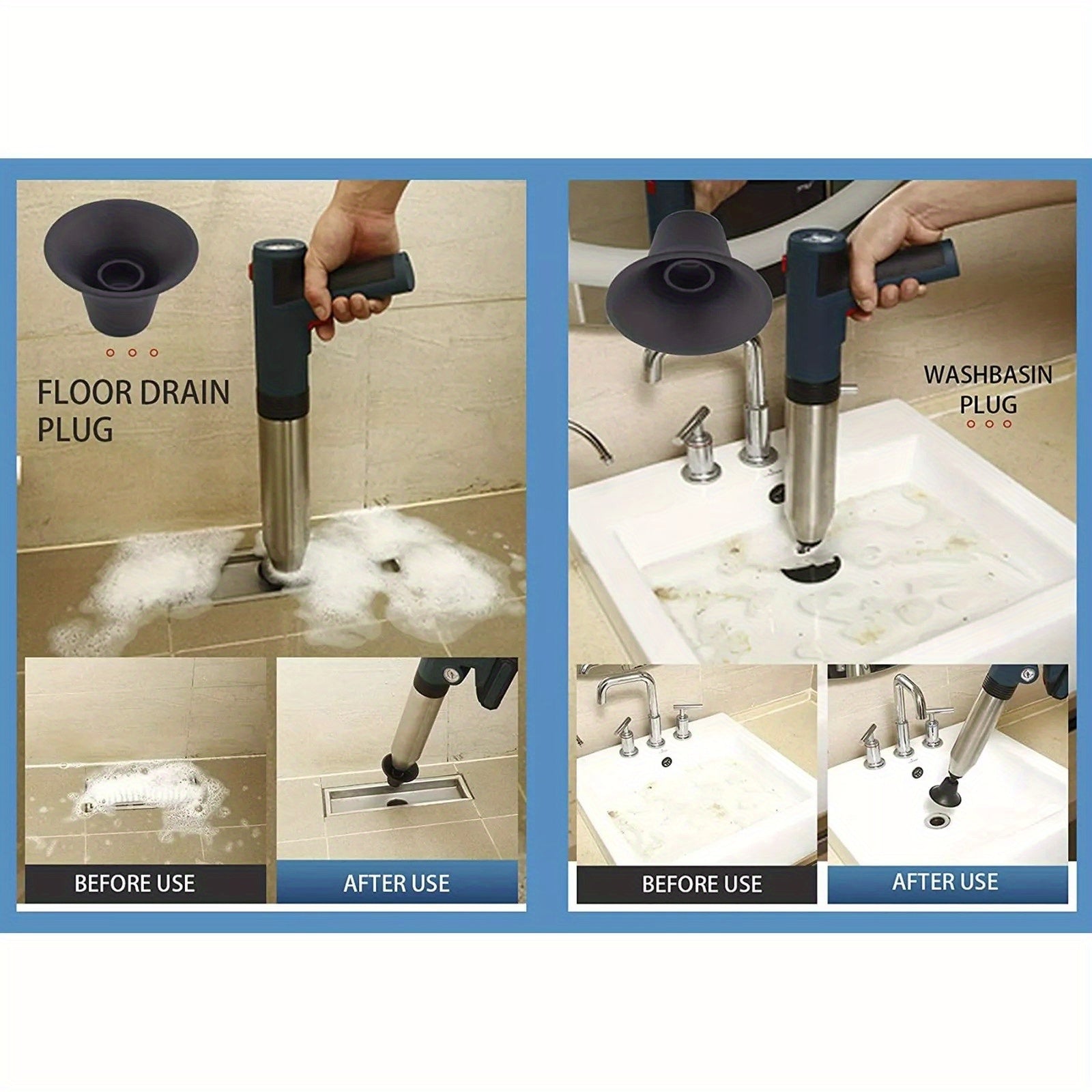 Effective Pipe Unclogging Tool, High-Pressure Air Gun Plunger