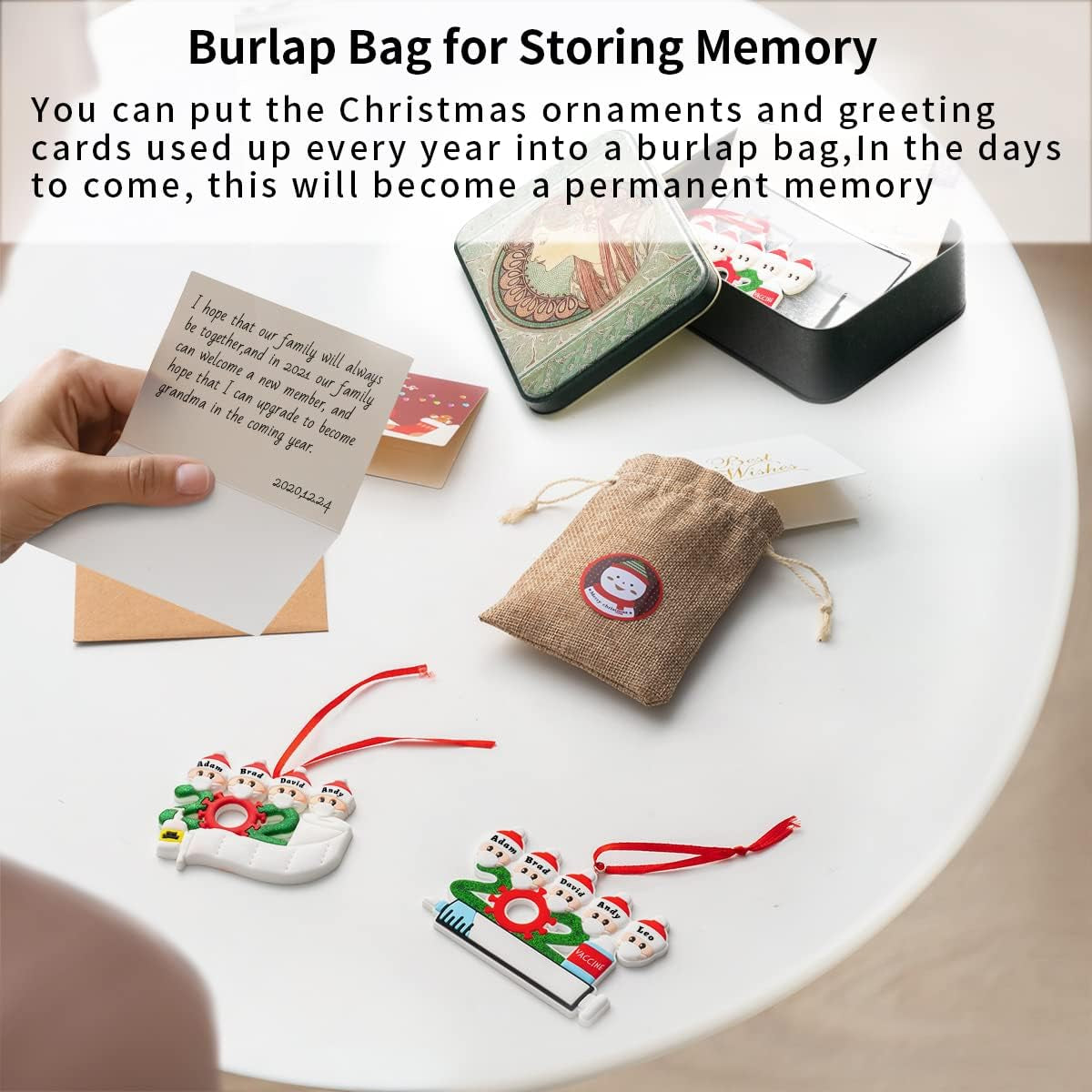 Personalized Christmas Ornaments 2021 Quarantine Survivor Family Ornament Hanging Christmas Decoration Kits Name Christmas Ornament (Family of 2).