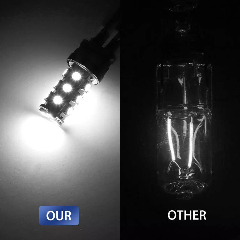 10pcs 3157 3156 18SMD LED Reverse Tail Brake Turn Signal Light Bulbs 6000K White Car Electronics Accessories Car Lighting Front, Rear, Left Right Placement