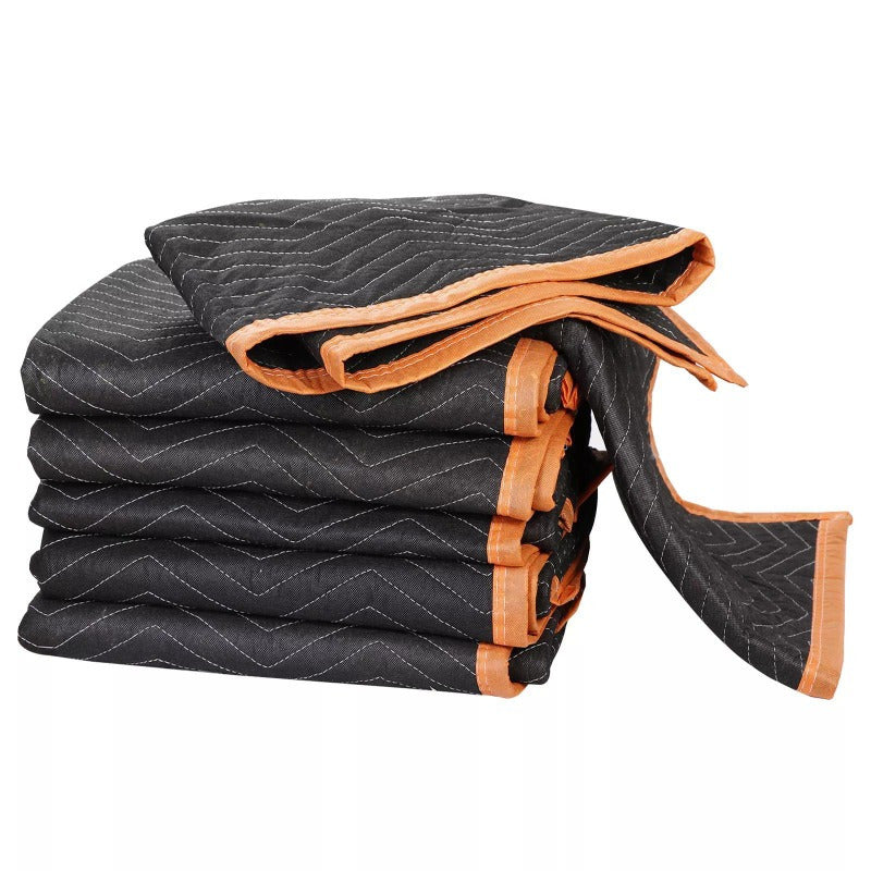 6-Pack Heavy-Duty Moving Blankets – Quilted 40" x 72" Furniture Shipping Pads for Packing, Protecting & Storage – Black, Durable & Reusable
