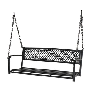 47.3'' Iron Porch Swing Chair - Outdoor Hanging Bench for Garden & Patio