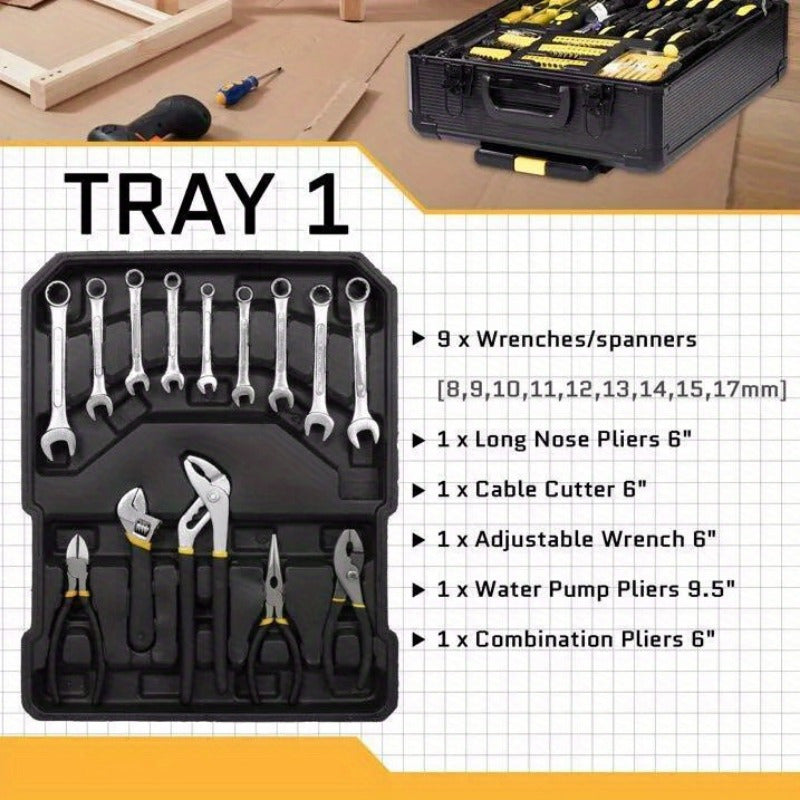 799 Pieces Tool Set Mechanic Tool Kit Wrench Socket With Trolley Case