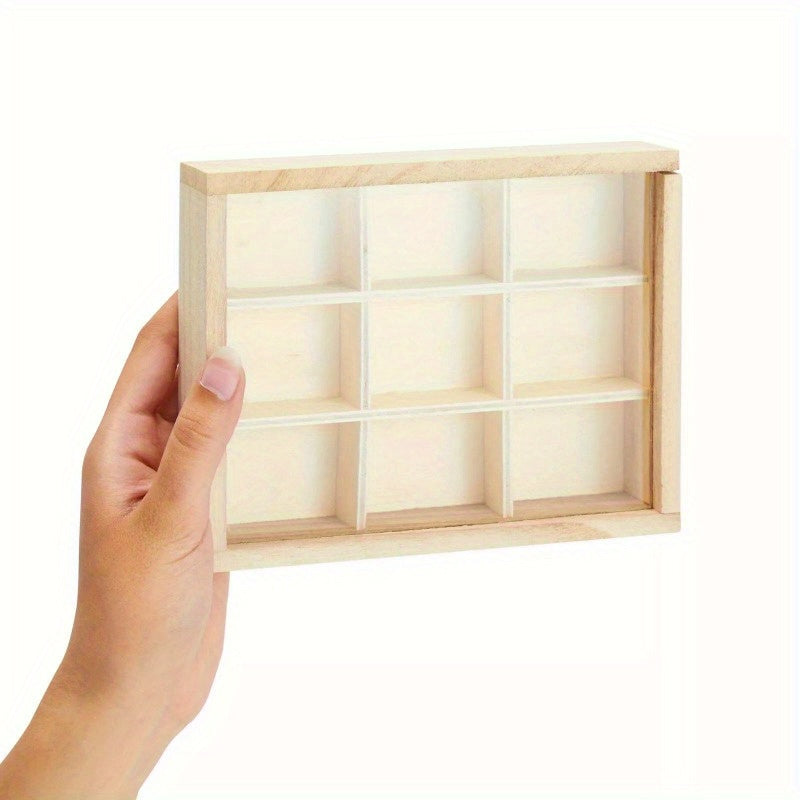 2 Pcs Wooden Jewelry Boxes with Clear Lid Bead Storage Container Earring Organizer