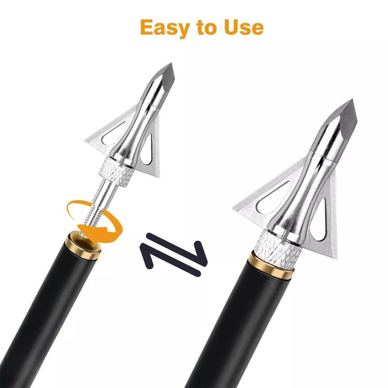 Archery Broadheads 2 Blade 2" Dia 100Grain Expandable Hunting Arrowheads