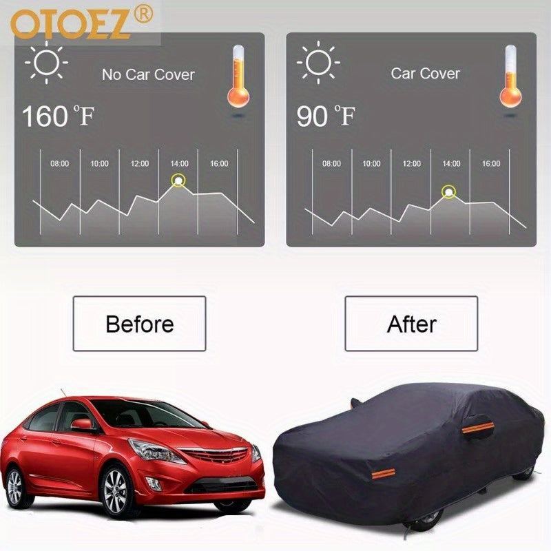 6-Layers Full Car Cover Waterproof All Weather Protection Anti-UV Cotton Lining