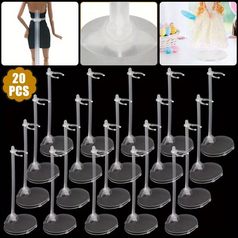 20 Set Doll Stand Display Holder for 11"-13" Doll Transparent Model Rack Support Toy Clothing & Accessories Storage Display