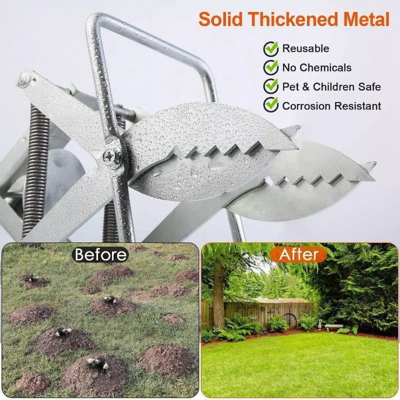 2PCS Heavy-Duty Scissor Mole Traps for Gophers, Rodents, and Voles – Reusable Outdoor Pest Control for Lawns, Gardens, and Farms