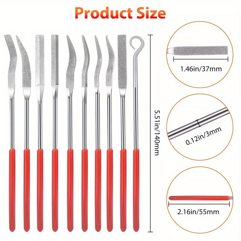 20pcs Diamond Needle File Set Mini Handy Polishing Carving Working Hand Tool Alloy Steel Workshop Equipment 3*140mm