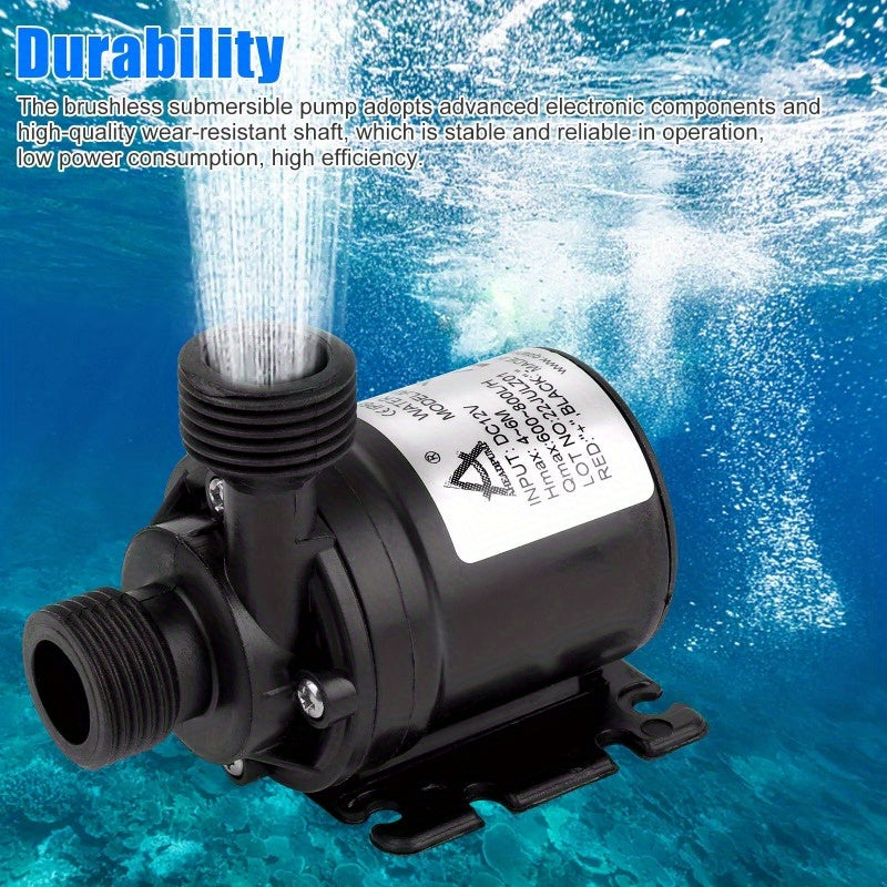 12 V Small High Pressure Brushless Submersible Water Pump Automatic Self-priming Fish Pond Suitable for Solar Hot Water Circulation, RV Hot Water Circulation