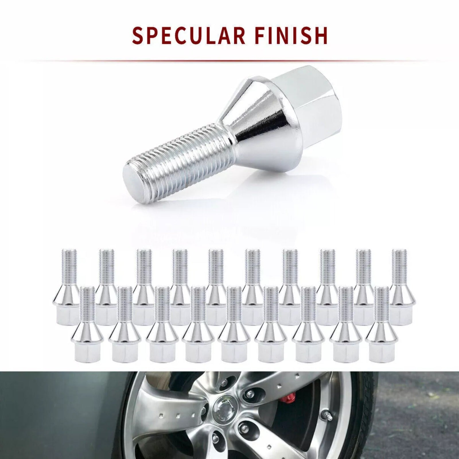20Pcs Hex Head Bolts for Chrysler Dodge Jeep Aluminum Wheels w/ Wrench Set