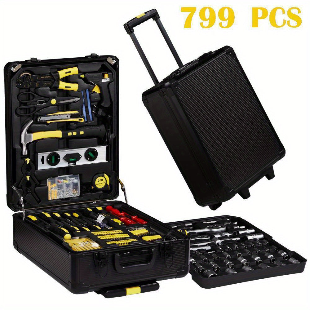 799 Pieces Tool Set Mechanic Tool Kit Wrench Socket With Trolley Case