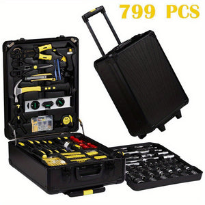799 Pieces Tool Set Mechanic Tool Kit Wrench Socket With Trolley Case