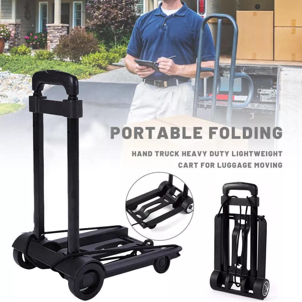 Portable Folding Luggage Cart - Compact Travel Shopping Boat Hand Trolley