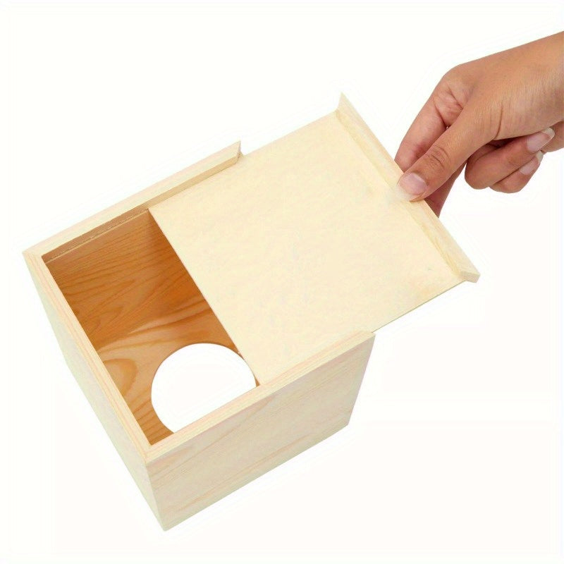 2 Pcs Unfinished Wooden Tissue Box Cover DIY Crafts Home Decor, 5x5.5 inches
