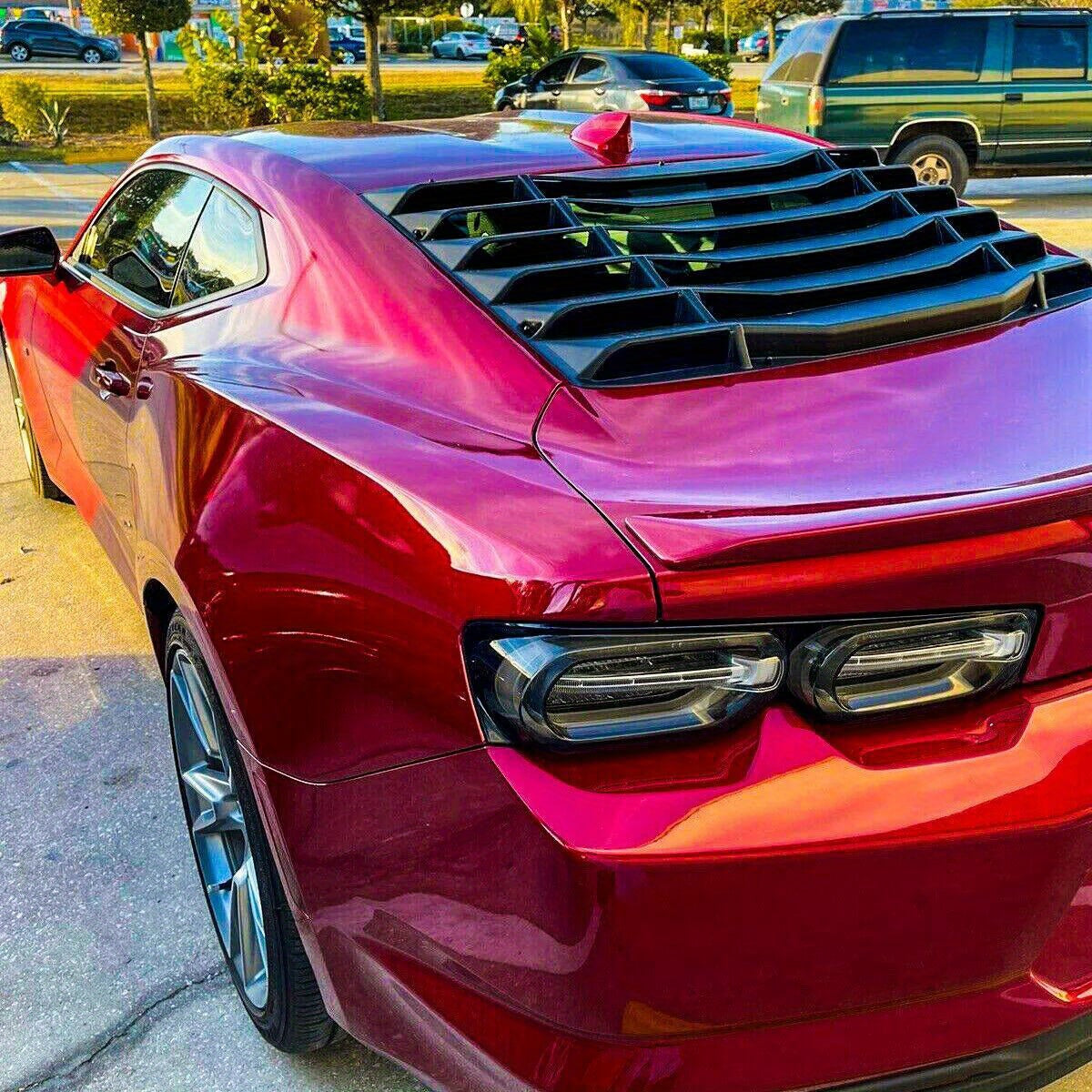 Matte Black Rear Window Louver Sun Shade Cover for 2016-2023 Chevrolet Camaro