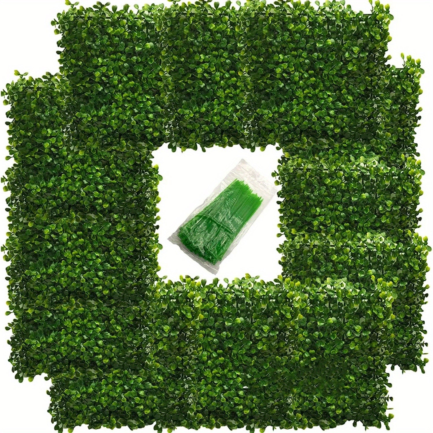 10x10'' Artificial Boxwood Hedge Panels - Privacy Fence & Wall Decor, 24 Pieces