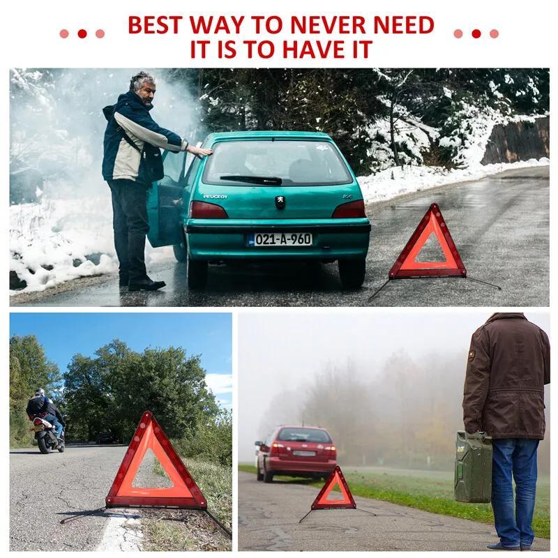 Emergency Warning Triangle – Reflective Roadside Safety Kit for Cars