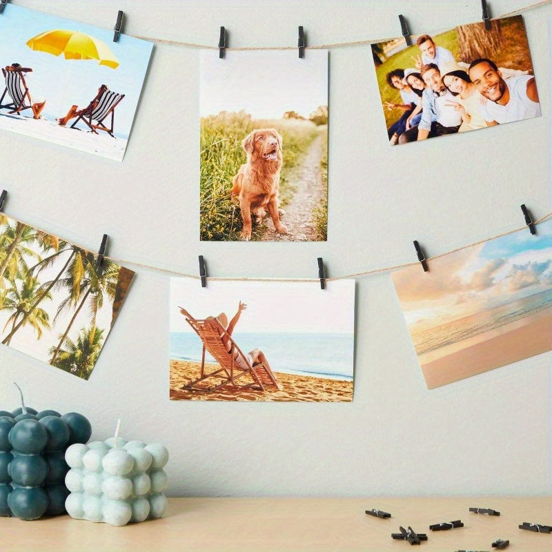 100pcs per Pack Mini Clothes Pins for Crafts, Hanging Clothes, Photo Clips, Black, 1 In