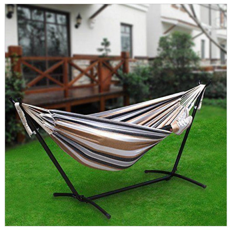 9 Ft Double Hammock With Space Saving Steel Stand Outdoor Portable Carrying Case