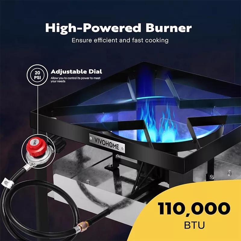 65QT Turkey Deep Fryer Kit Steamer Stock Pot Propane Outdoor Gas Fryer 110000BTU