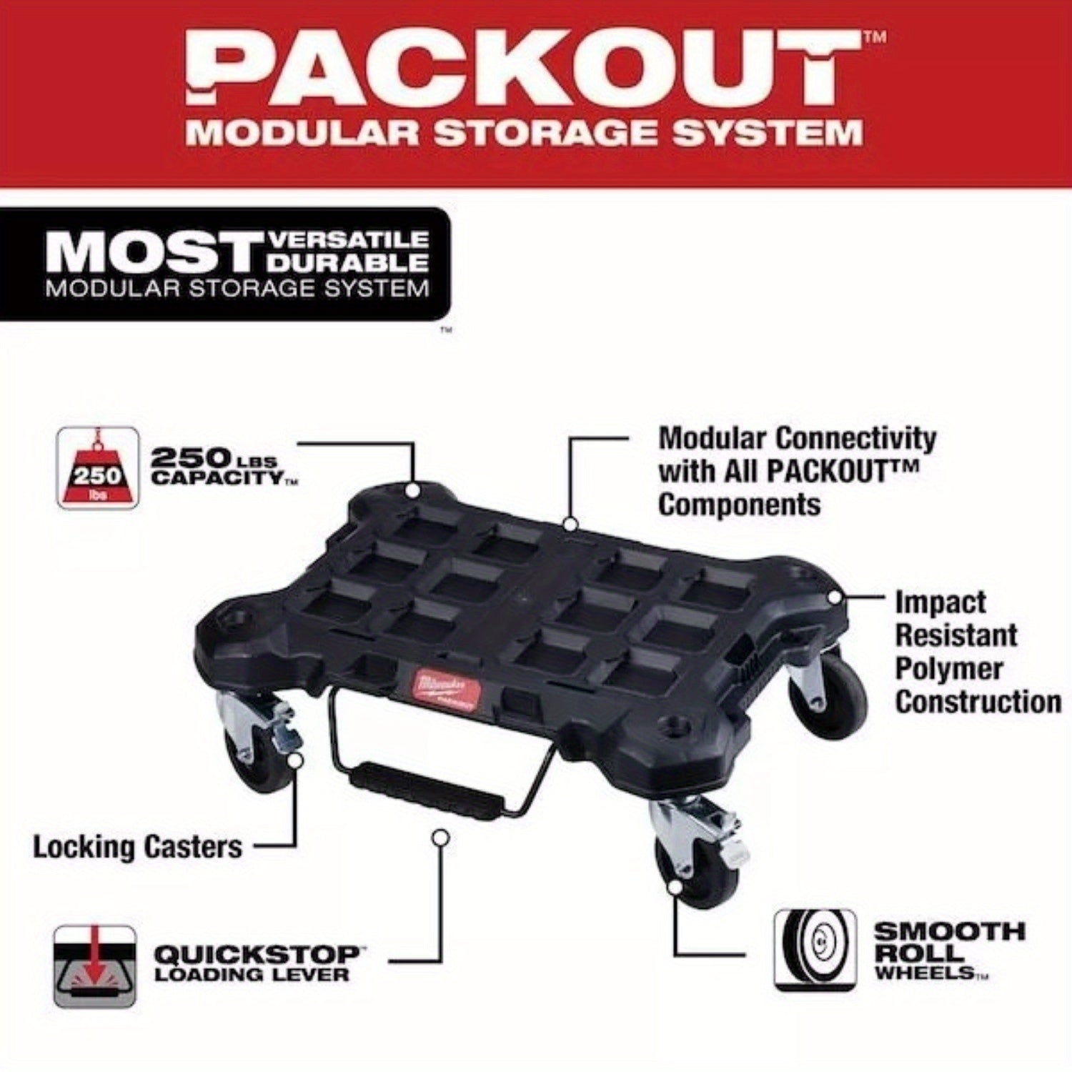 Milwaukee Tool 48-22-8410 PACKOUT Dolly for Easy Transport