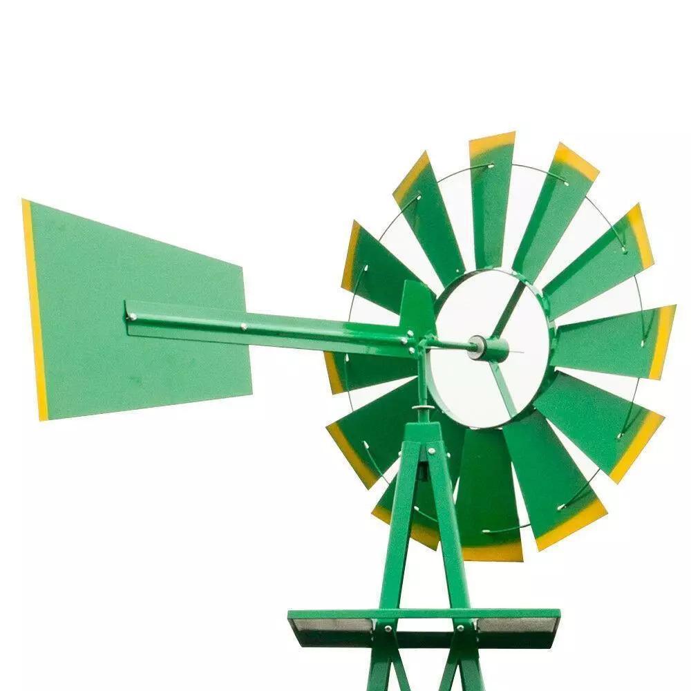 8 FT Metal Windmill Yard Garden Decoration Weather Rust Resistant Pinwheel