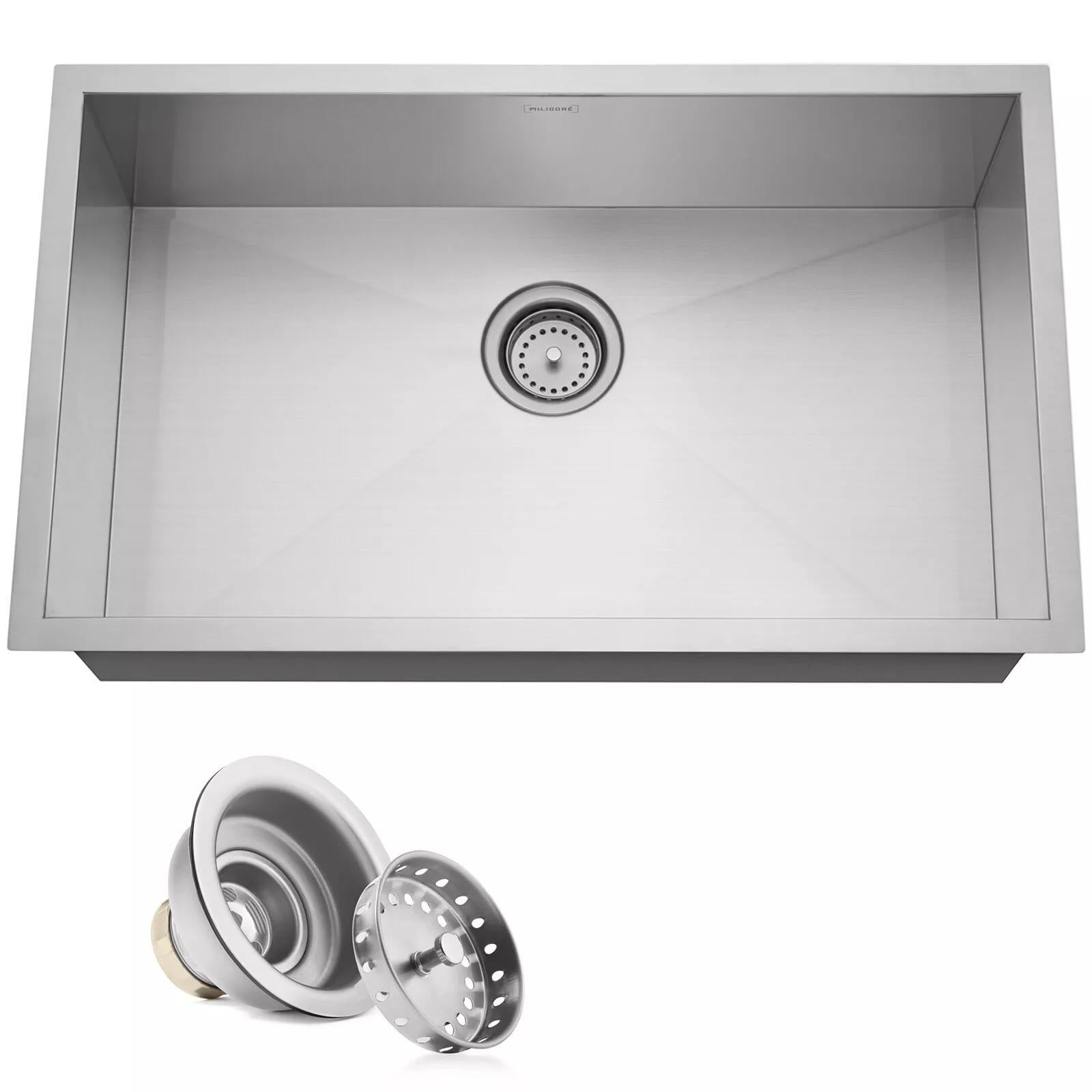 30"x18"x9" Stainless Steel Single Bowl Undermount Kitchen Sink Basin - Durable & Spacious