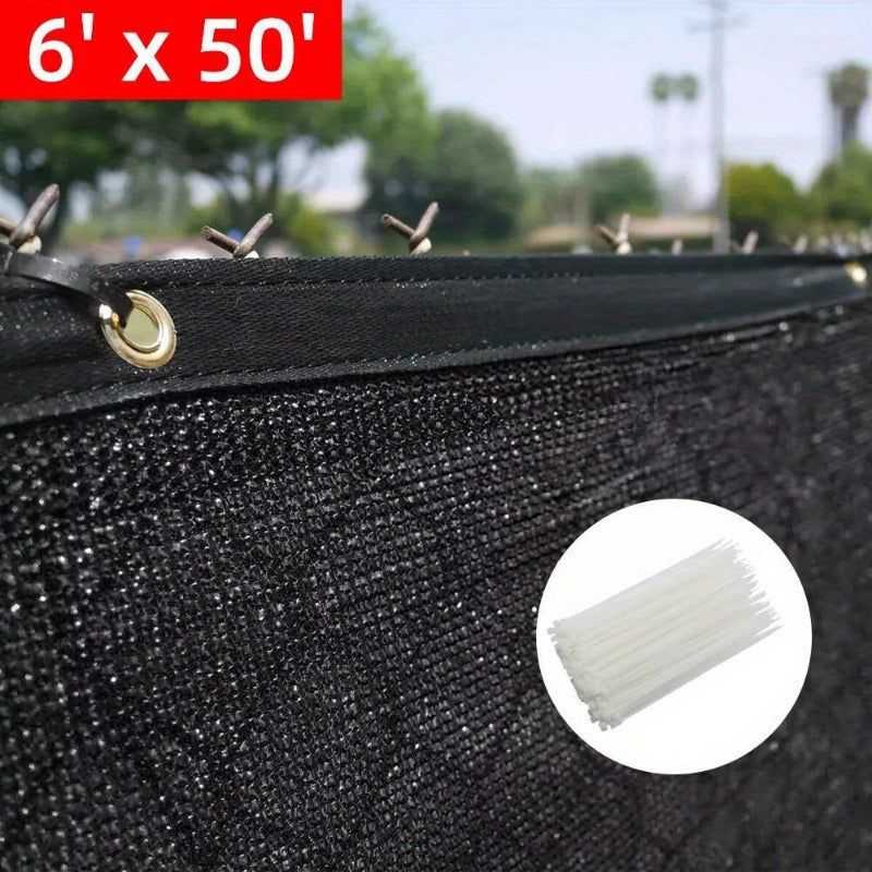 1 Piece 6' x 50' Black Fence Windscreen Privacy Screen Shade Cover Fabric Mesh Garden
