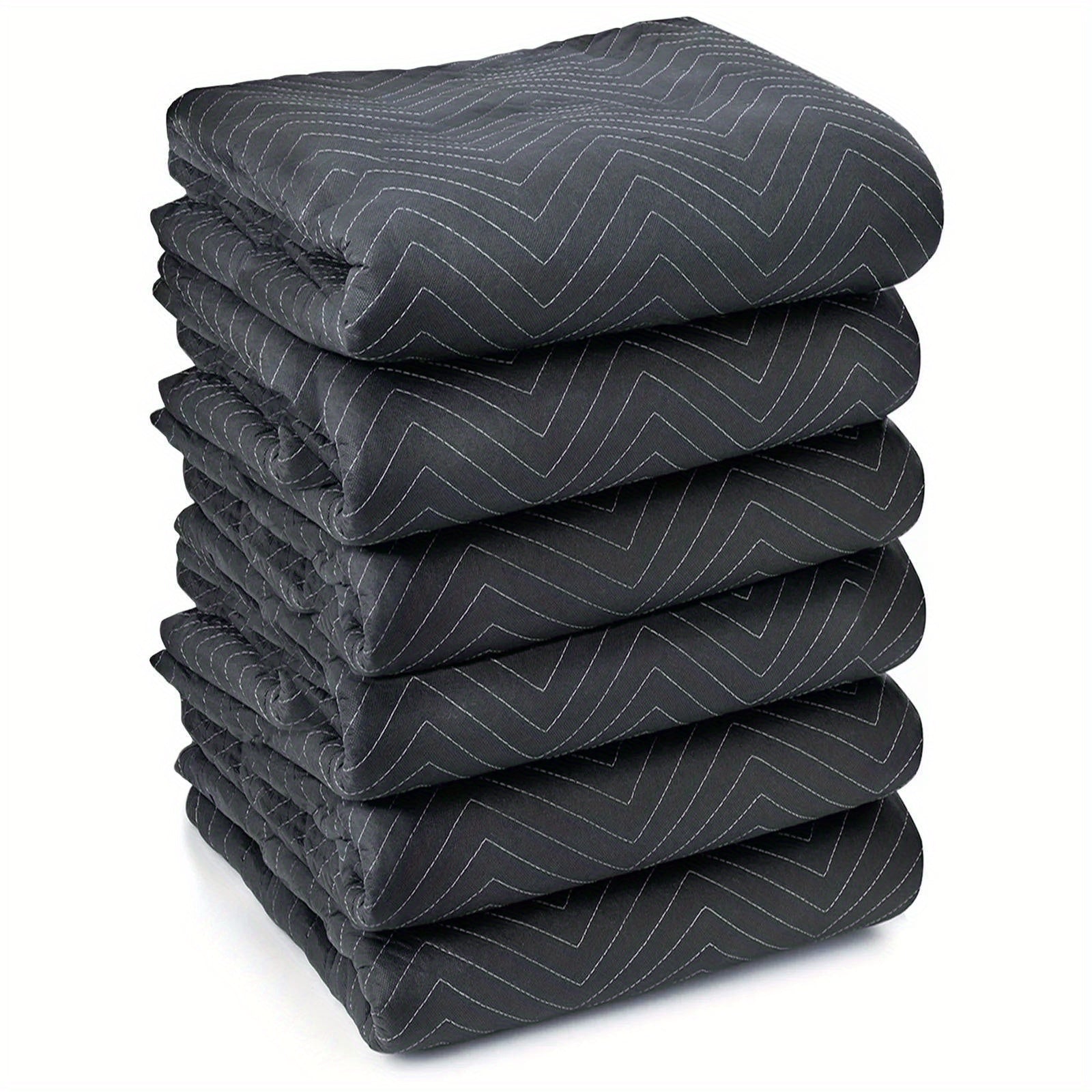 6 Moving Blanket Furniture Pads - Ultra Thick Pro - 40" x 72" Black