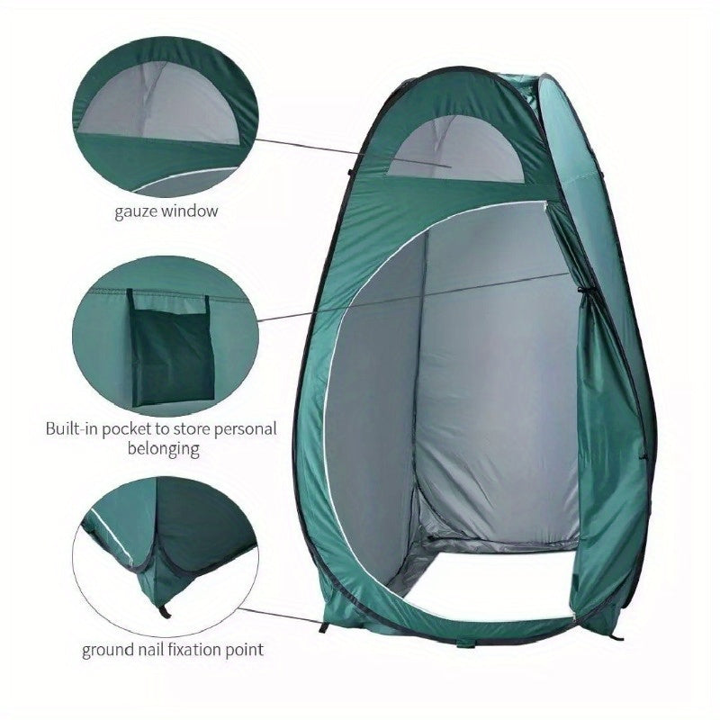 1-2 Person Portable Pop-up Toilet Shower Tent Changing Room Wild Camp Shelter in Army Green