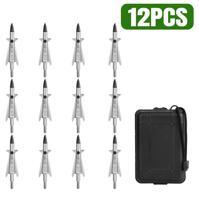 Archery Broadheads 2 Blade 2" Dia 100Grain Expandable Hunting Arrowheads