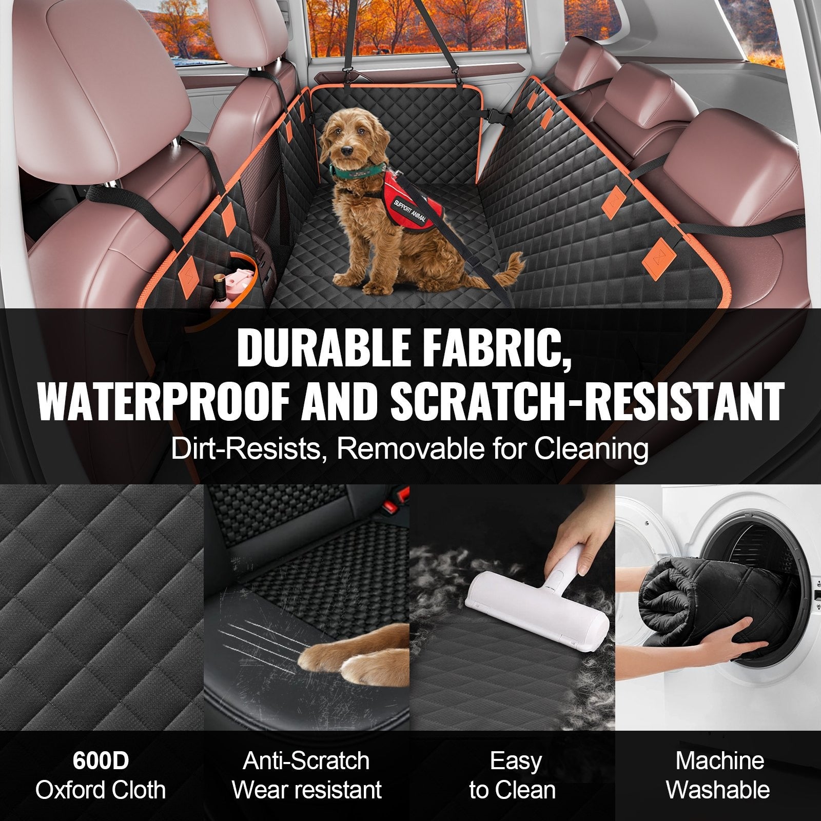 Waterproof Dog Car Seat Cover - 51.2'' x 27.6'' Heavy-Duty Protector for SUV!