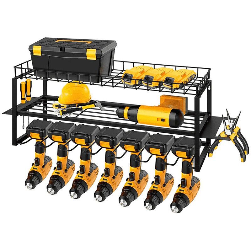 Garage Power Tool Organizer Wall Mount Cordless Drill Holder Tool Storage Rack