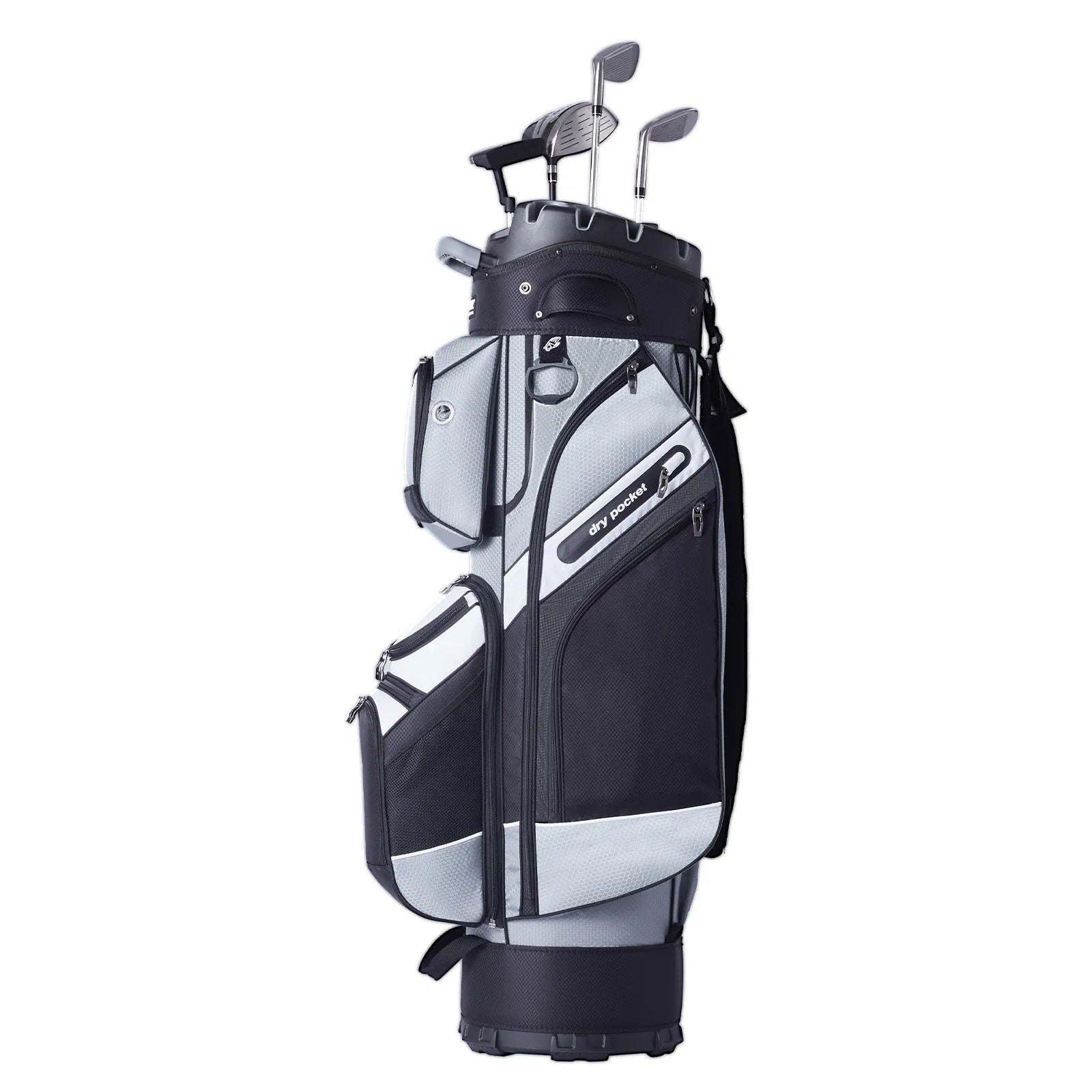 14-Way Golf Cart Bag, 41" Premium Nylon with 13 Pockets & Dust Cover, Black