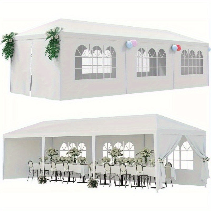 10FT x30FT White Outdoor Gazebo Canopy Wedding Party Tent 8 Removable Walls 8