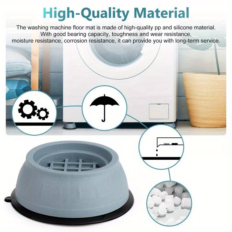 8PCS Anti Vibration Washing Machine Mats Support Anti-Slip Rubber Feet Base Universal Silicone Pads Suitable For Washer/Dryer