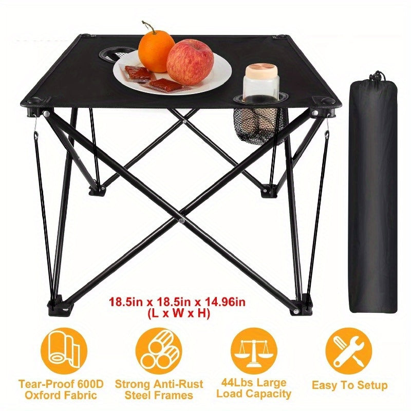 Outdoor lightweight folding camping table with cup holder compact picnic table