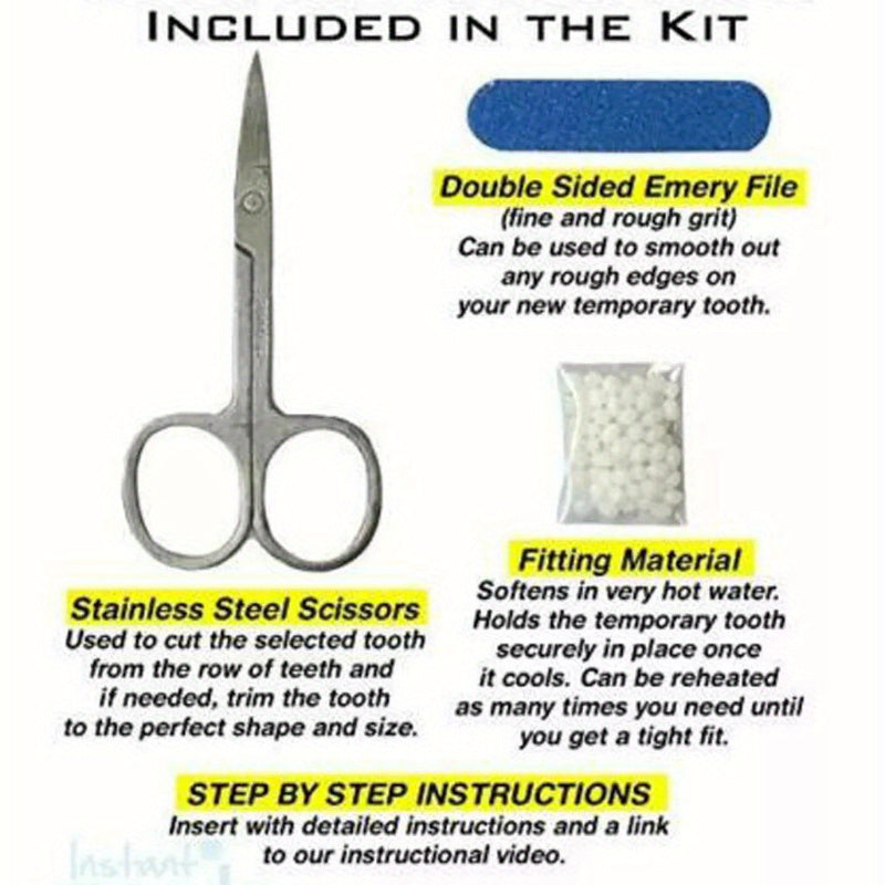 Instant Smile MULTISHADE – Patented Temporary Tooth Repair Kit with 3 Shades & 30 Customizable Teeth