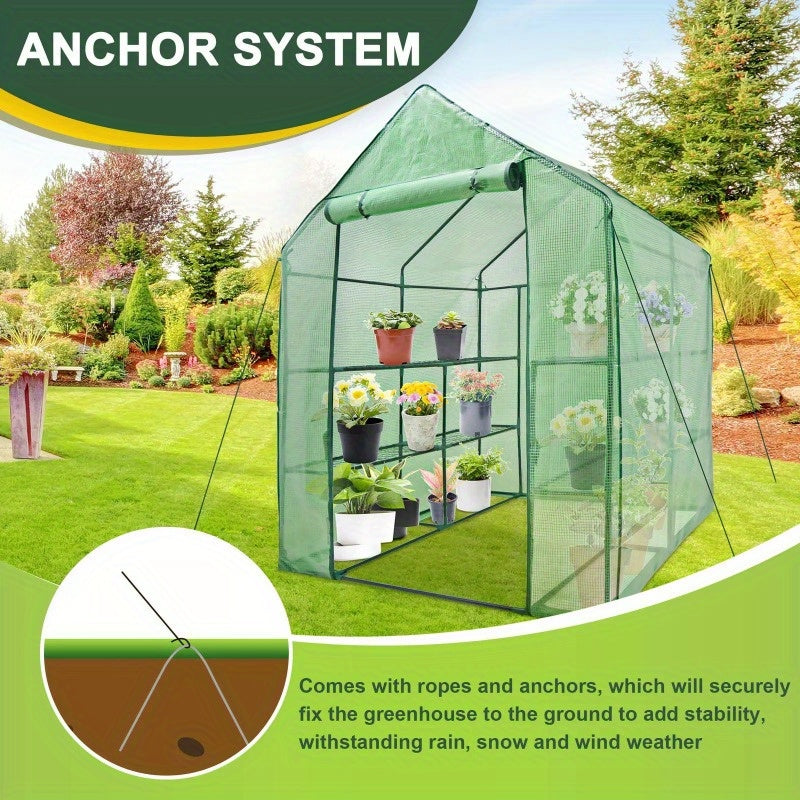 8 Shelves 3 Tiers Greenhouse Portable Mini Walk In Outdoor Mini Planter House