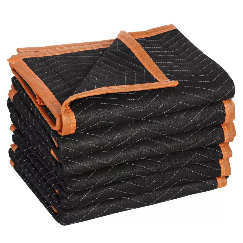 6-Pack Heavy-Duty Moving Blankets – Quilted 40" x 72" Furniture Shipping Pads for Packing, Protecting & Storage – Black, Durable & Reusable